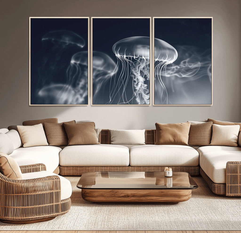 Jellyfish Wall Art Canvas Print, Modern Abstract Jellyfish