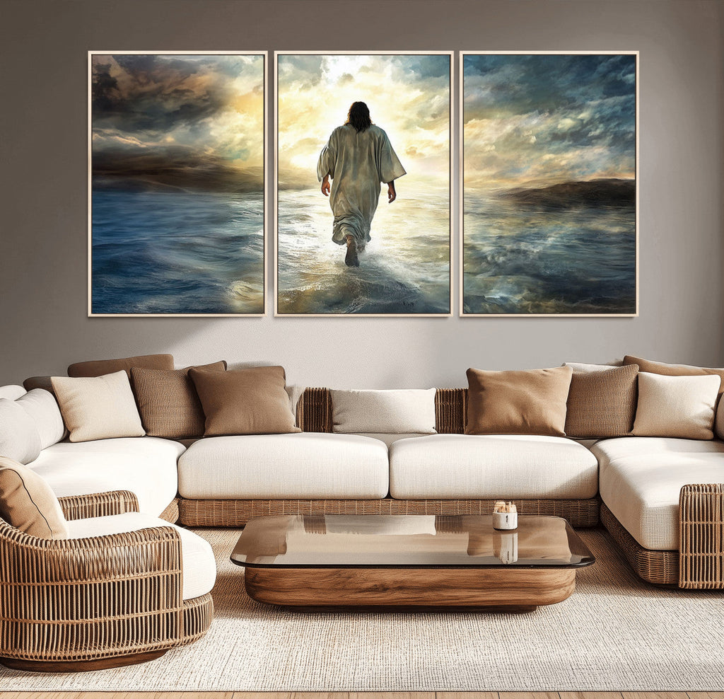 Jesus Walking on Water Wall Art | Canvas Print | Ready to Hang