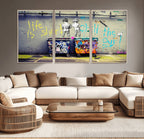 Banksy Life is Short Wall Art, Iconic Graffiti Street Art Canvas Print