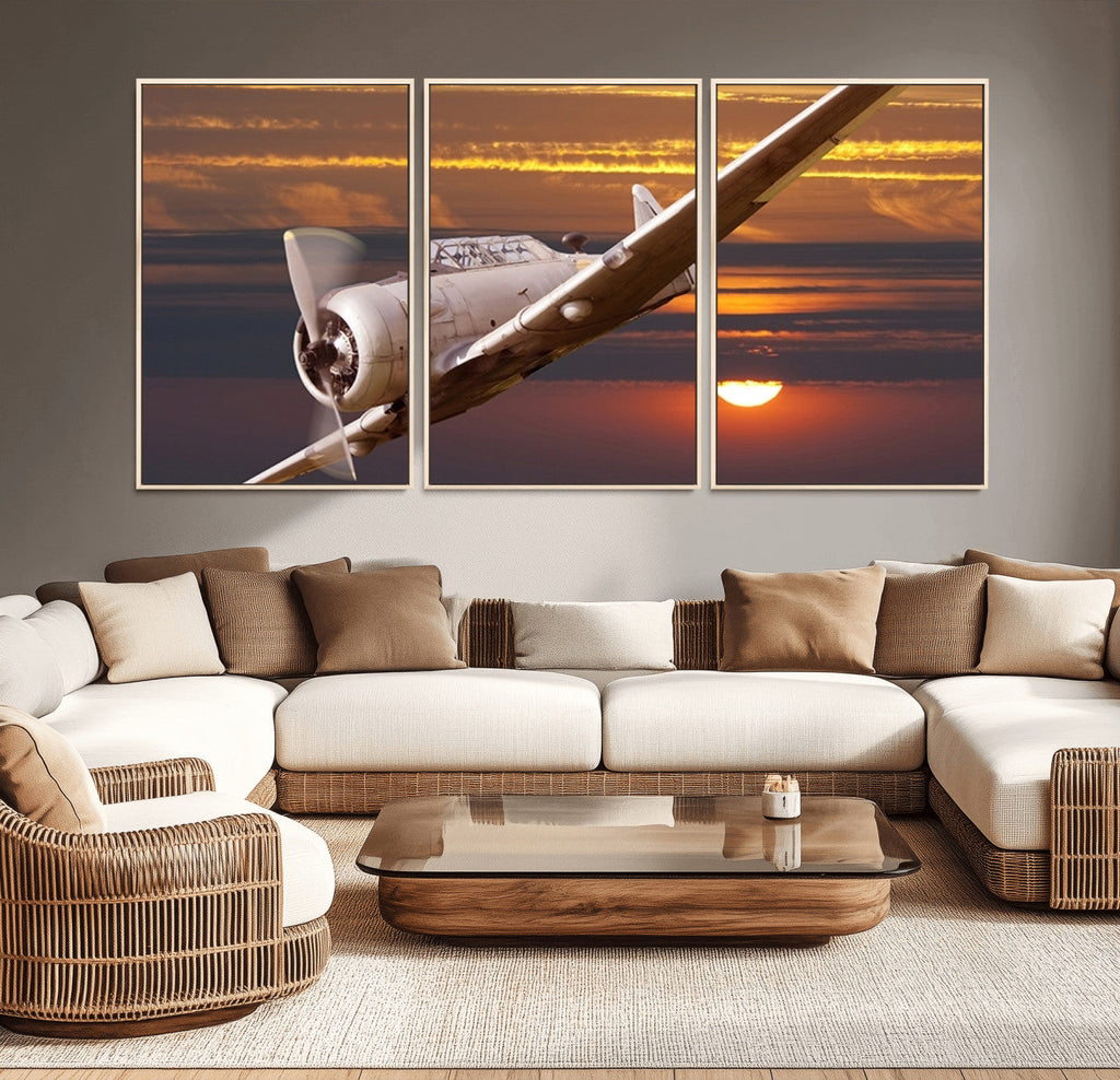 Old War Plane Wall Art Canvas Print