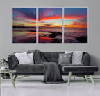 Glorious Sunset on The Beach Wall Art Canvas Print
