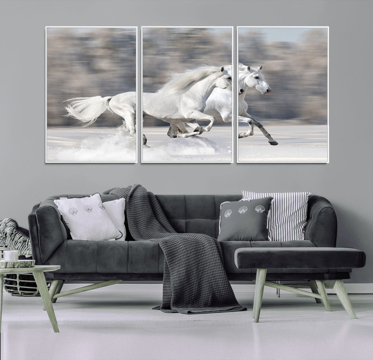 The White Horses Wall Art, Framed White Horses Wall Art