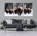 Bison Wall Art Canvas Print, Bison Herd Canvas Wall Art