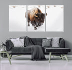 Bison Winter Wall Art Canvas Print For Farmhouse Decor