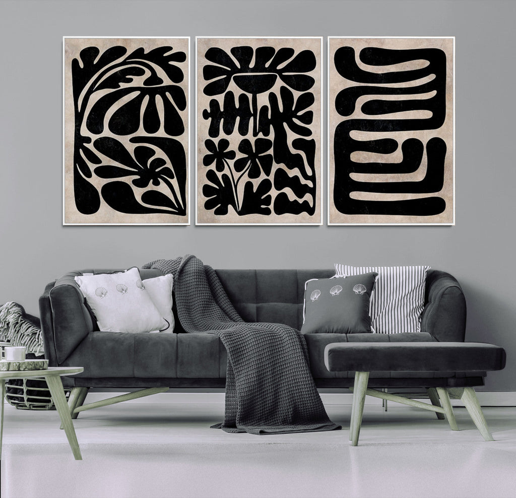 Canvas Print Wall Art Abstract Art Boho, Framed Boho Art