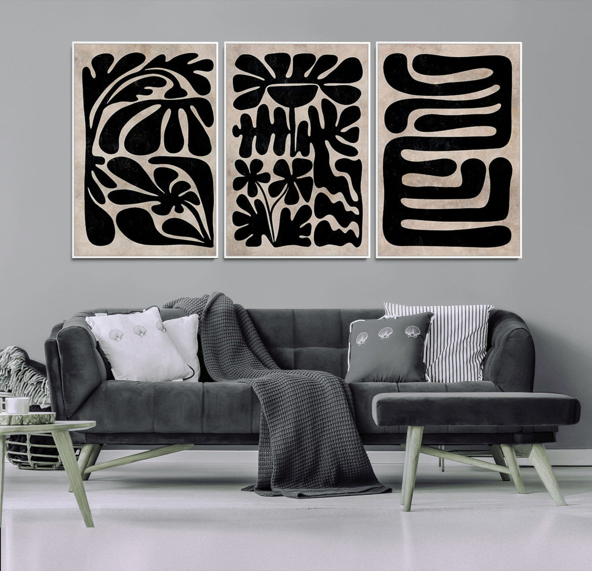 Canvas Print Wall Art Abstract Art Boho, Framed Boho Art