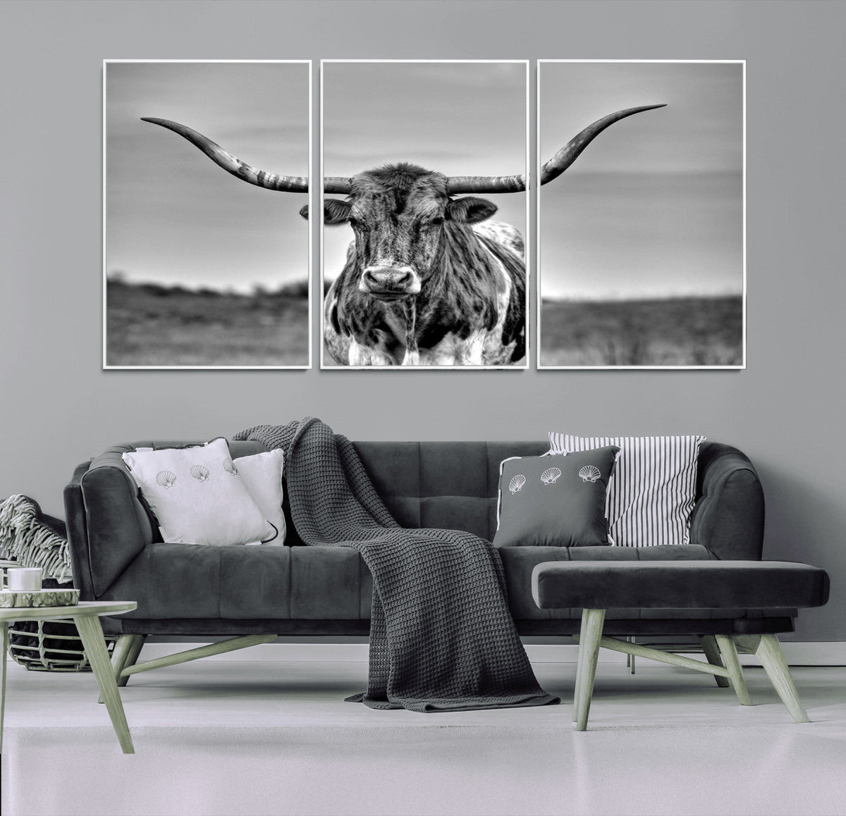 Texas Longhorn Cow Wall Art, Texas Longhorn Canvas, Cattle