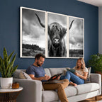 Scottish Cow Wall Art Canvas Print, Longhorn Wall Art