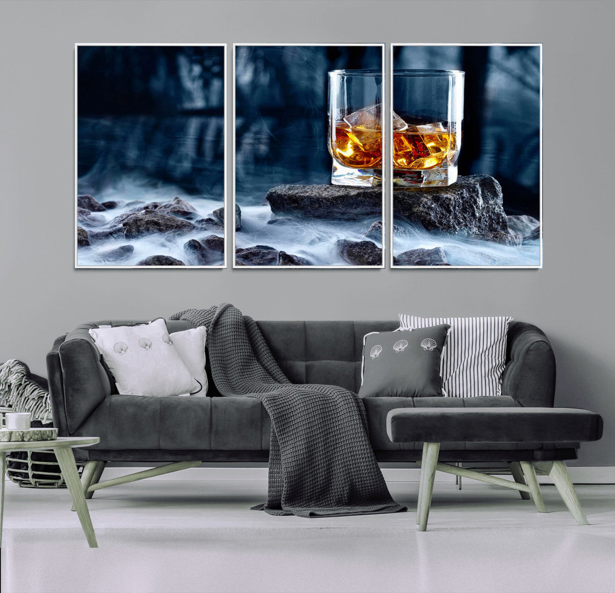 Whiskey Ice Wall Art Canvas Print