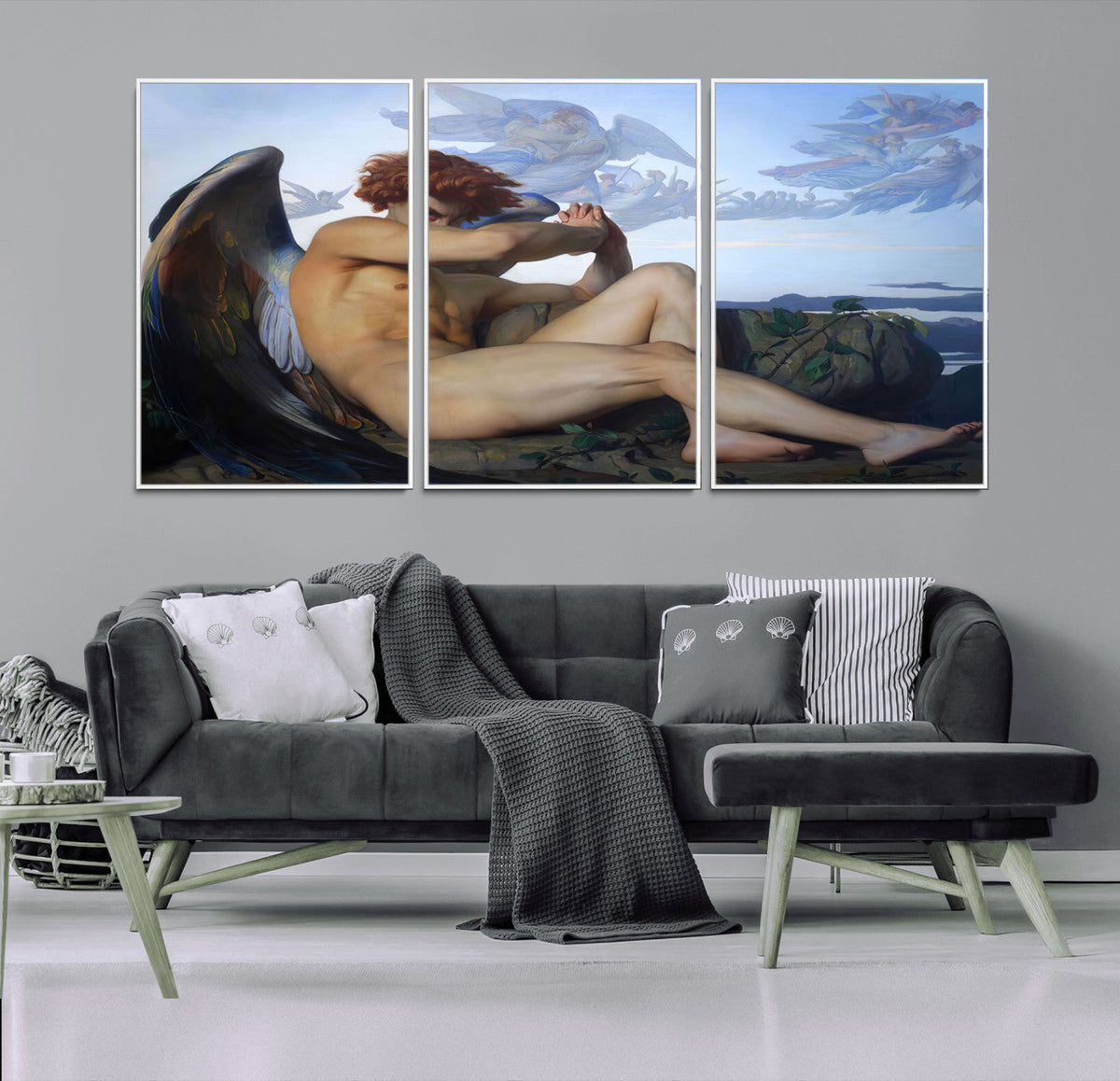 Fallen Angel Wall Art Canvas Print, Alexandre Cabanel Classic Art Reproduction