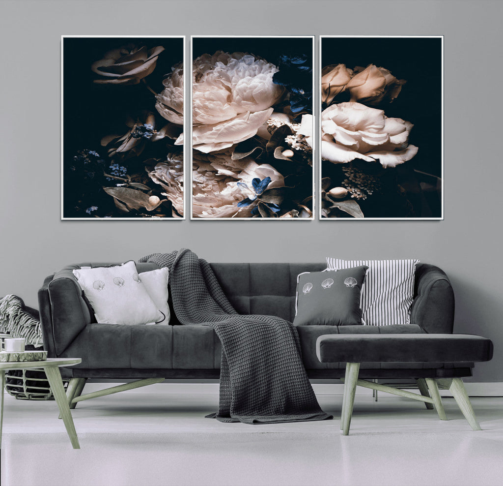 Pink Peonies Flowers Large Canvas Art Print
