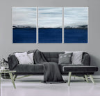 Navy Blue Abstract Wall Art Canvas Print