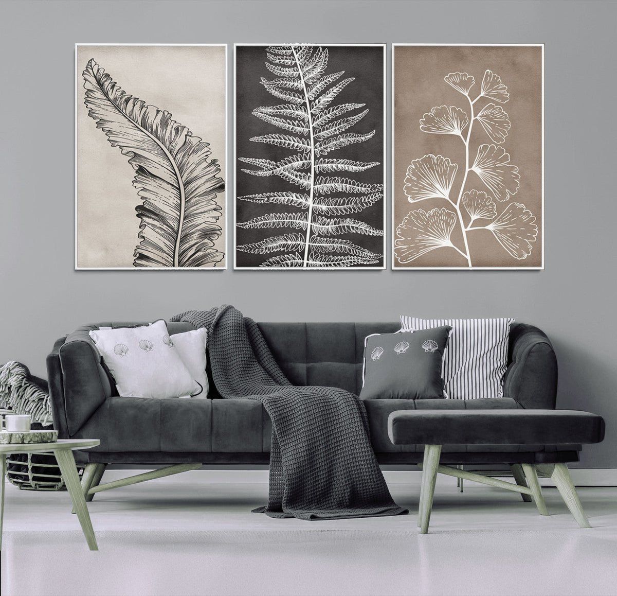 Minimalist Botanical Wall Art Canvas Print, Framed and Ready to Hang