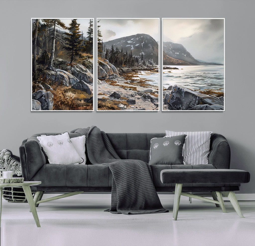 Serene Coastal View of Acadia National Park