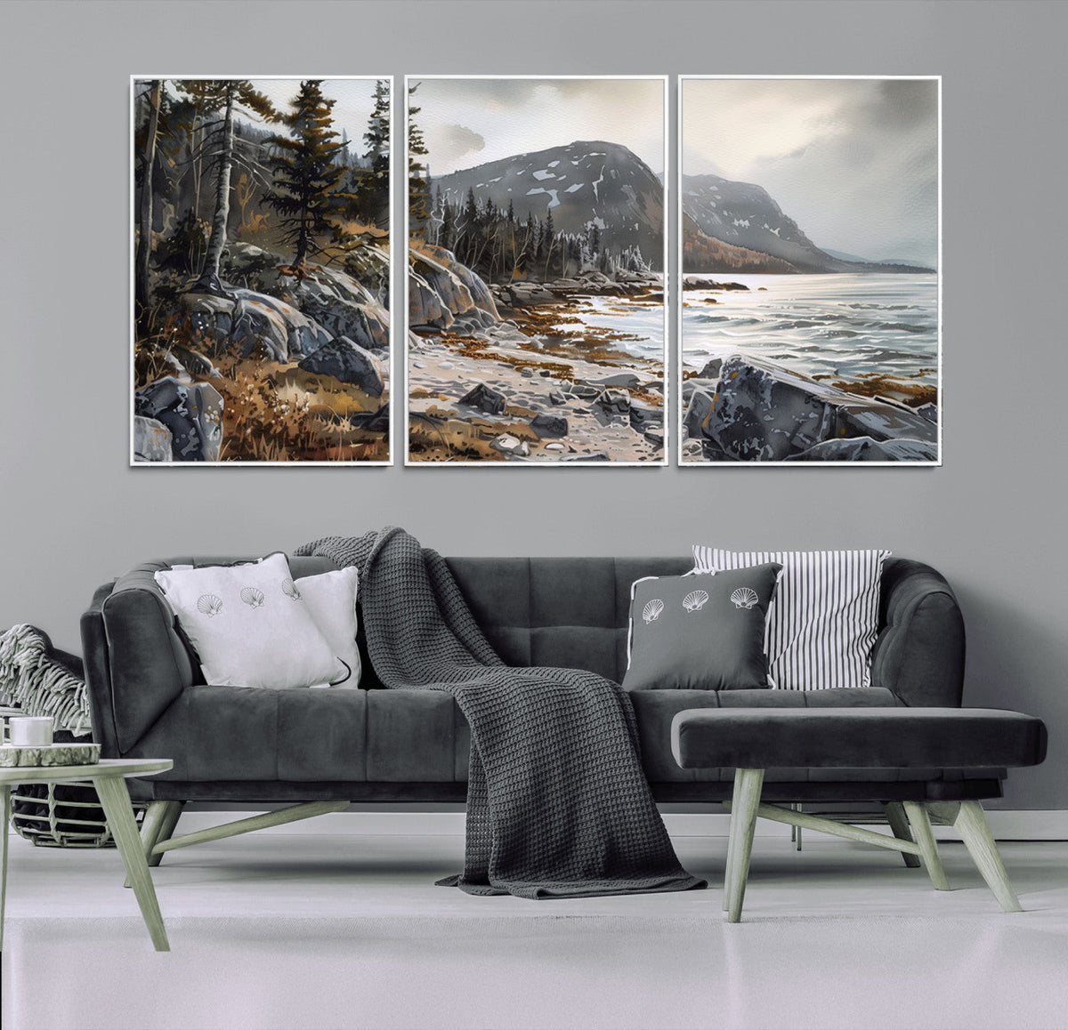 Serene Coastal View of Acadia National Park