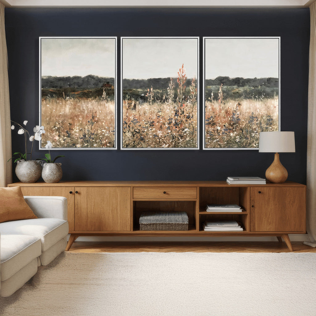 Rustic Field Landscape Wall Art Print, Giclee Canvas Wall Art