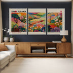Framed Yayoi Kusama 1986 Wall Art Print | Japanese Wabi Sabi Vibrant Abstract Landscape Canvas