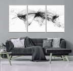 Flight Routes Air Traffic Map Canvas Wall Art, World Flight Routes Print