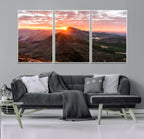 Mountain Sunrise Wall Art | Framed Alpine Ridge Canvas