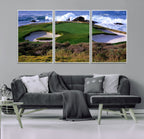 California Pebble Beach Golf Links Wall Art Canvas Print, Iconic Monterey Coastal Golf Course