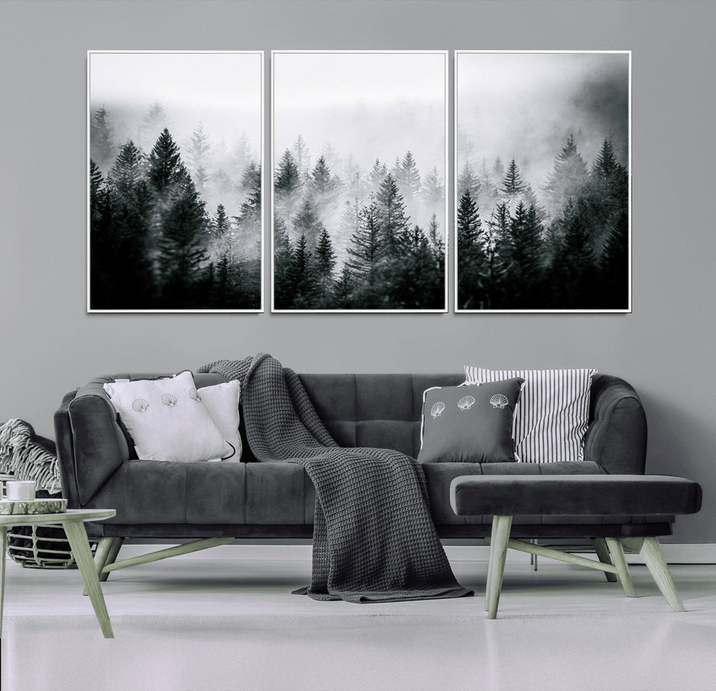 Tropical Surf Wall Art Canvas Print, Framed Palm Tree View Art, Boho Beach House Decor