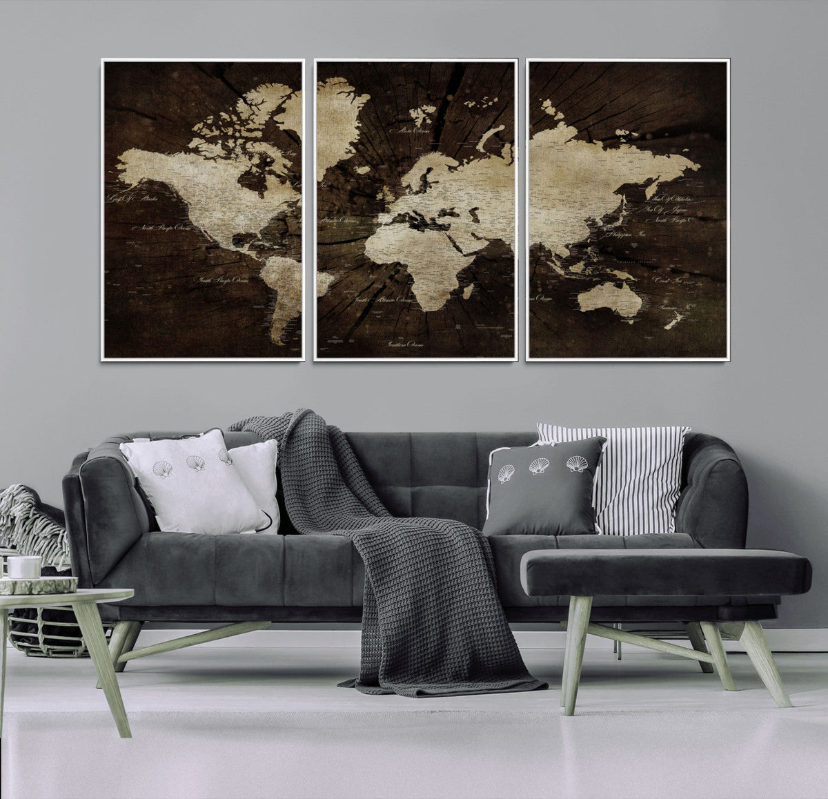 World Map Wall Art Canvas Print | Framed Travel Map Wall Art