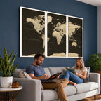 World Map Canvas Print | Framed World Map Wall Art for Couples
