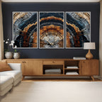 Abstract Wood Grain Canvas Print, Tree Ring Pattern Wall Art, Extra Large Living Room Wall Decor