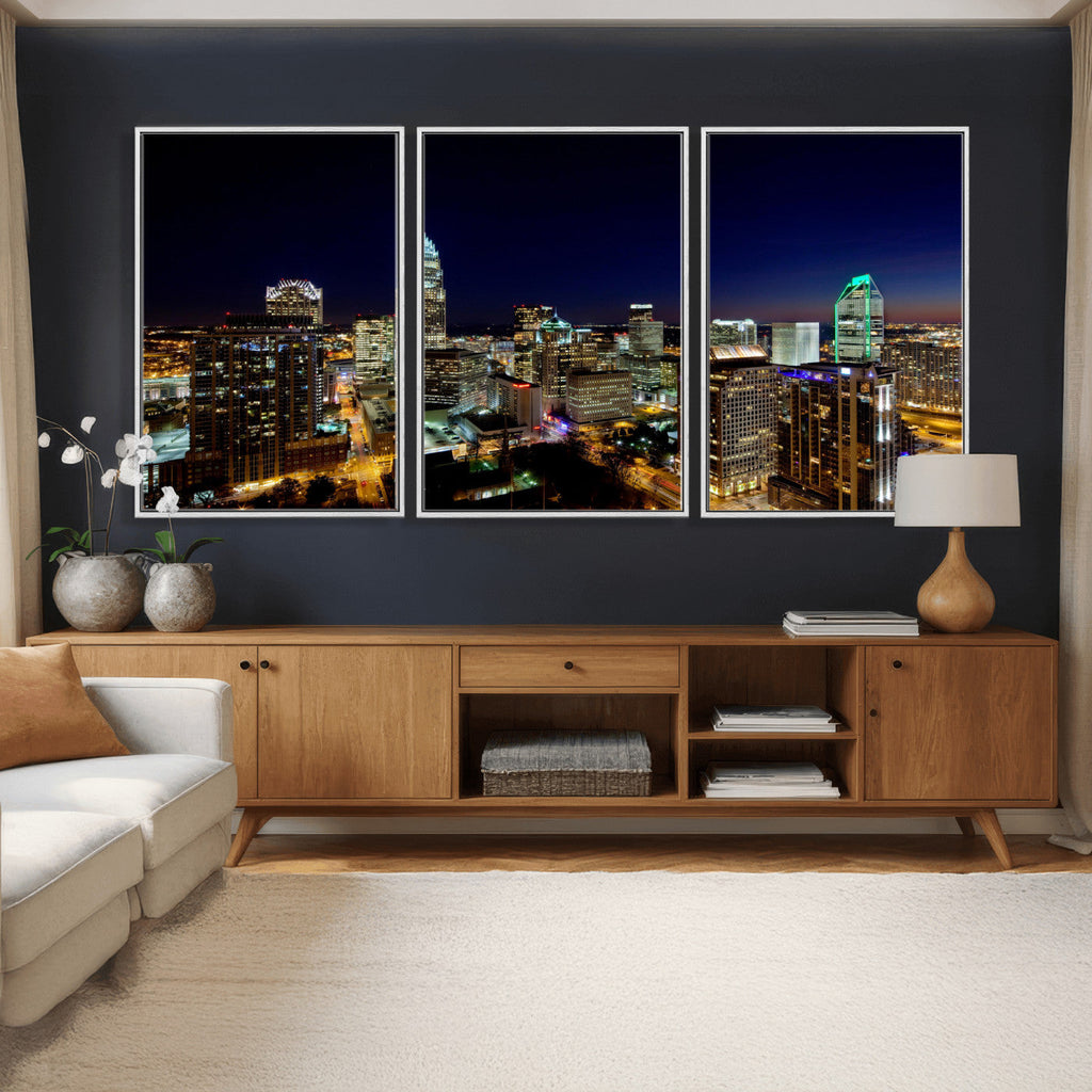 Atlanta Skyline Wall Art Canvas Print | Modern Cityscape