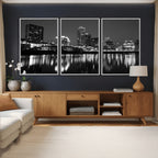 Austin Skyline Wall Art Canvas Print, Austin Downtown Night Cityscape