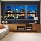 Austin Skyline Wall Art Canvas Print, Austin Downtown Night Cityscape