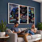 Graffiti American Football Player Street Art Wall Art Canvas Print