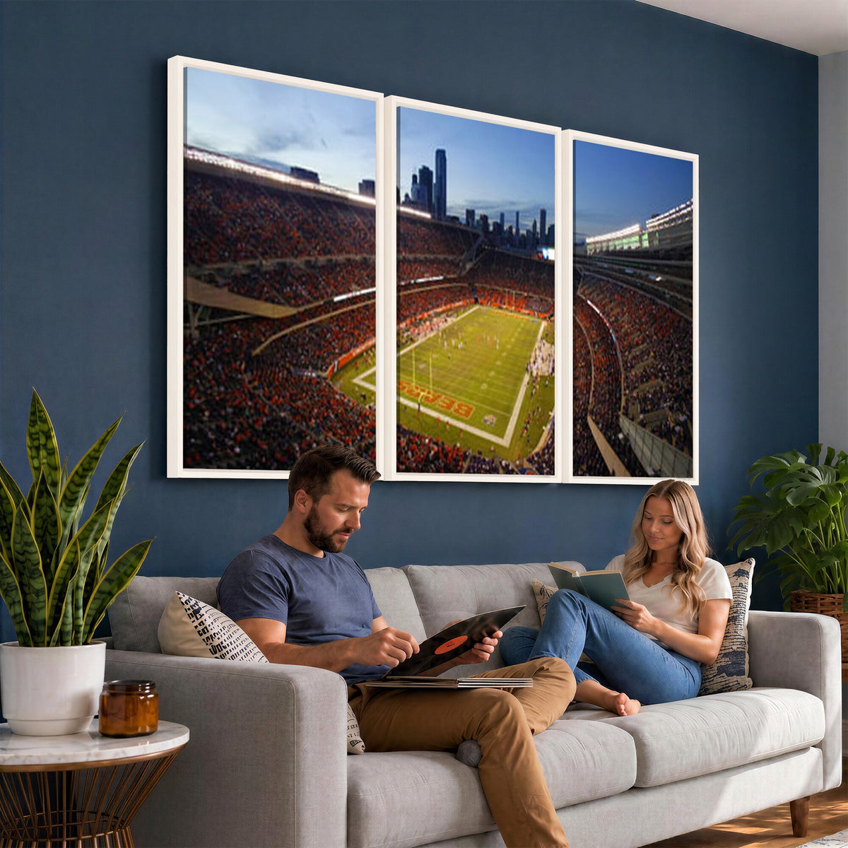 Chicago Bears Soldier Field Canvas Wall Art, NFL Stadium Panorama