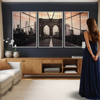 Brooklyn Bridge Canvas Wall Art, New York City Skyline Photography