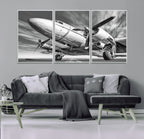 Vintage Airplane on Runway Canvas Print