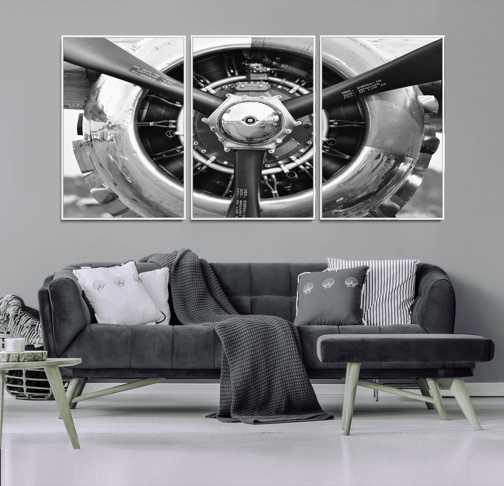 Vintage Airplane Wall Art Canvas Print