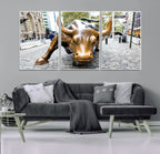 Charging Bull Wall Art Canvas Print