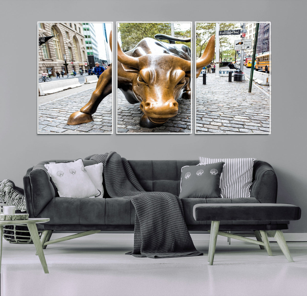 Charging Bull Wall Art Canvas Print