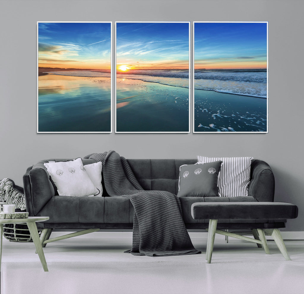 Blue Sky and Beach Wall Art Canvas Print