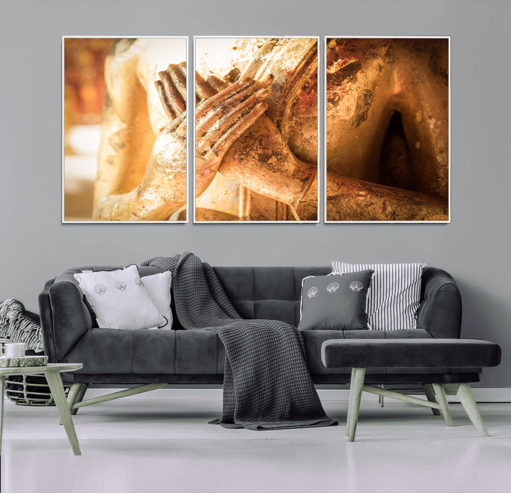 Buddha Statue Hands Wall Art Canvas Print