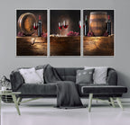Wine and Barrels Wall Art Canvas Print