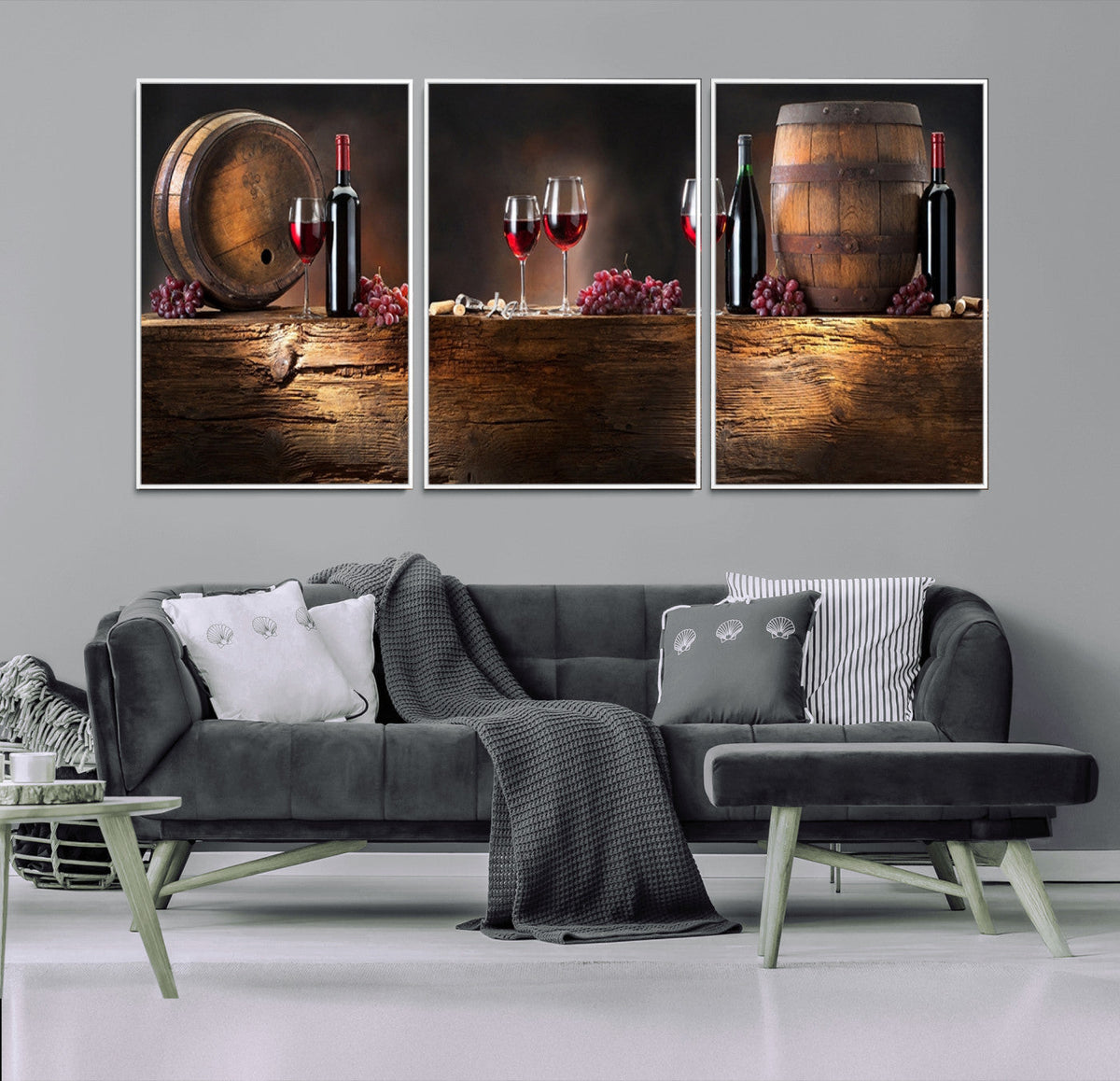 Wine and Barrels Wall Art Canvas Print