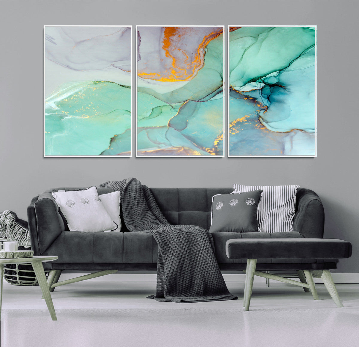 Colorful Marble Fluid Effect Canvas Wall Art Print