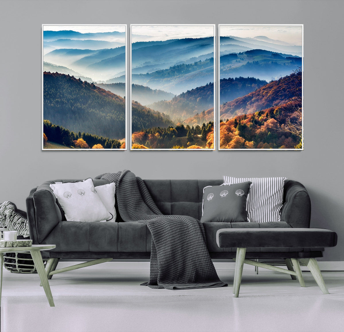 Mountains Forest Autumn Wall Art Canvas Print