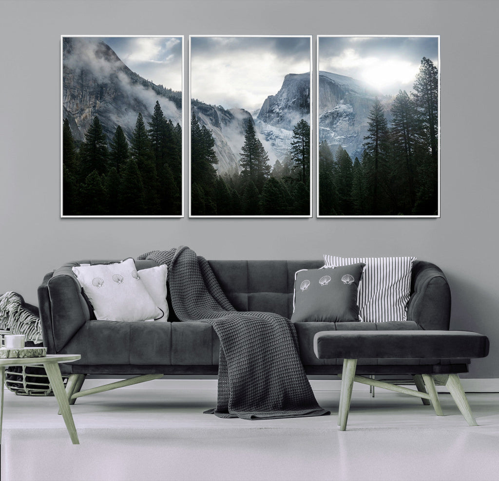 Wall Art Foggy Forest Landscape Canvas Print