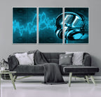 Music and Microphone Wall Art Canvas Print