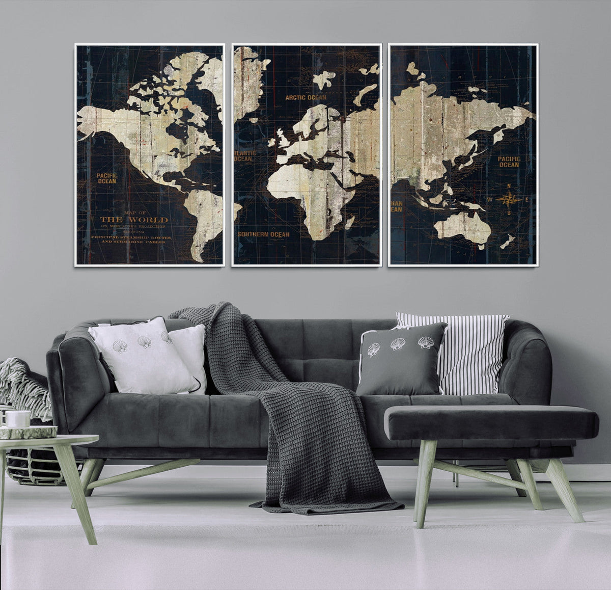 Antique Old World Map Wall Art Canvas Print