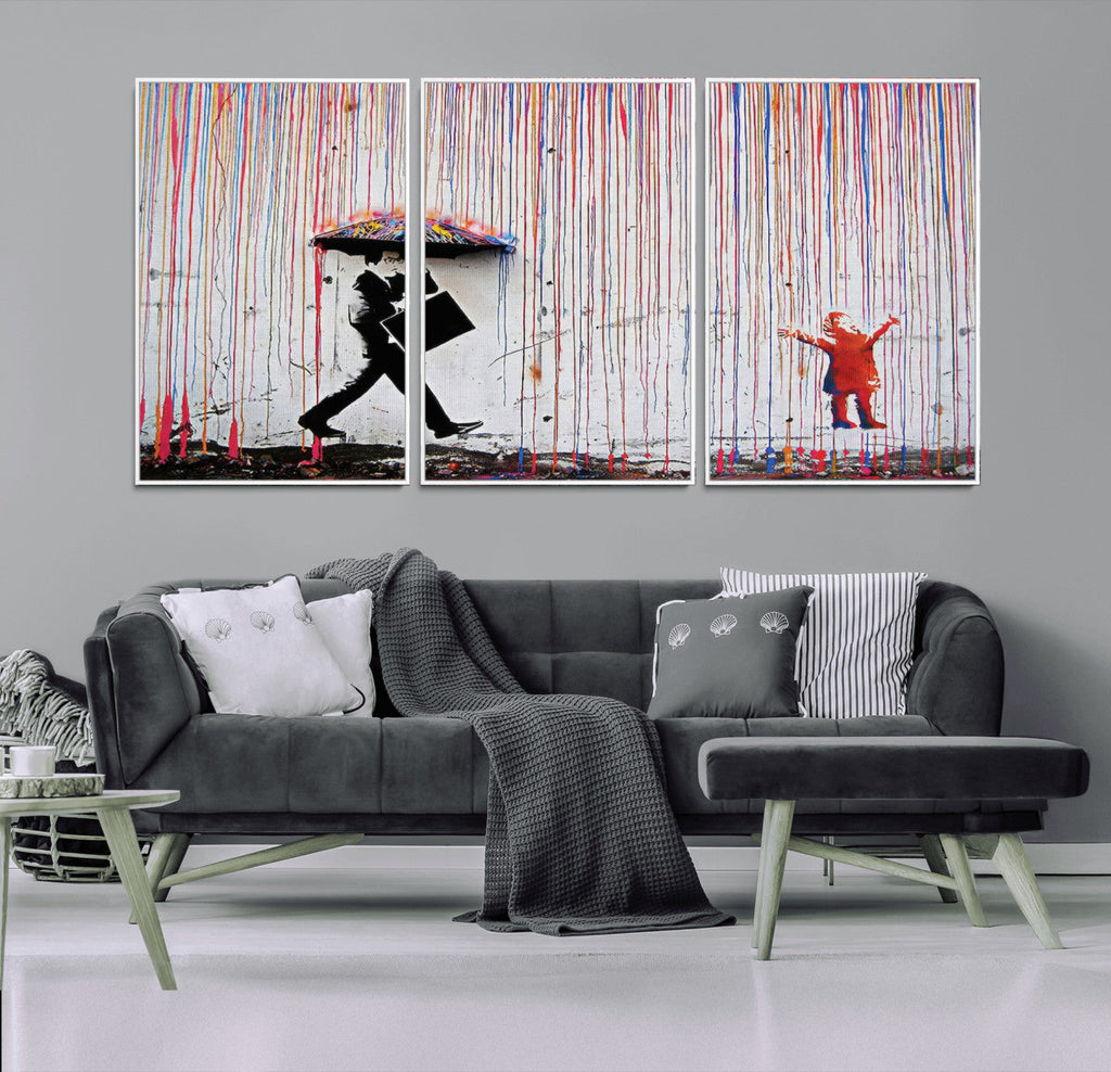 Banksy Wall Art Canvas Print | Framed Graffiti Street Art Picture