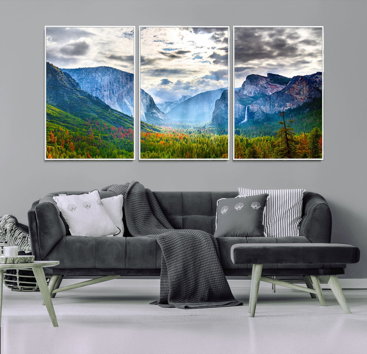 Yosemite Park Half Dome 3 Panel Canvas Print | Large Giclée Landscape Wall Art