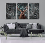 Wall Art Deer Art Animal Canvas, Framed Wall Art Deer Canvas